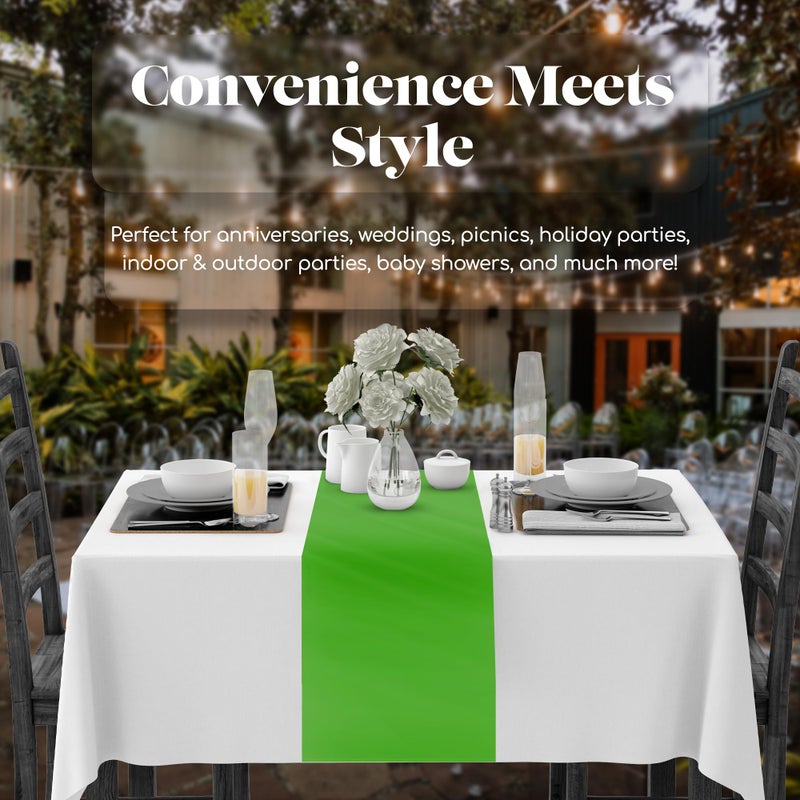 Grandipity Lime Green 6 Pack Premium Disposable Plastic Table Runner 14 x 108 Inch. Table Runner for Dinner Parties & Events by Grandipity - Image 3